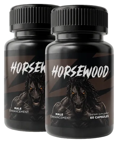 Two black HORSEWOOD bottles side by side, the 2-bottle pack